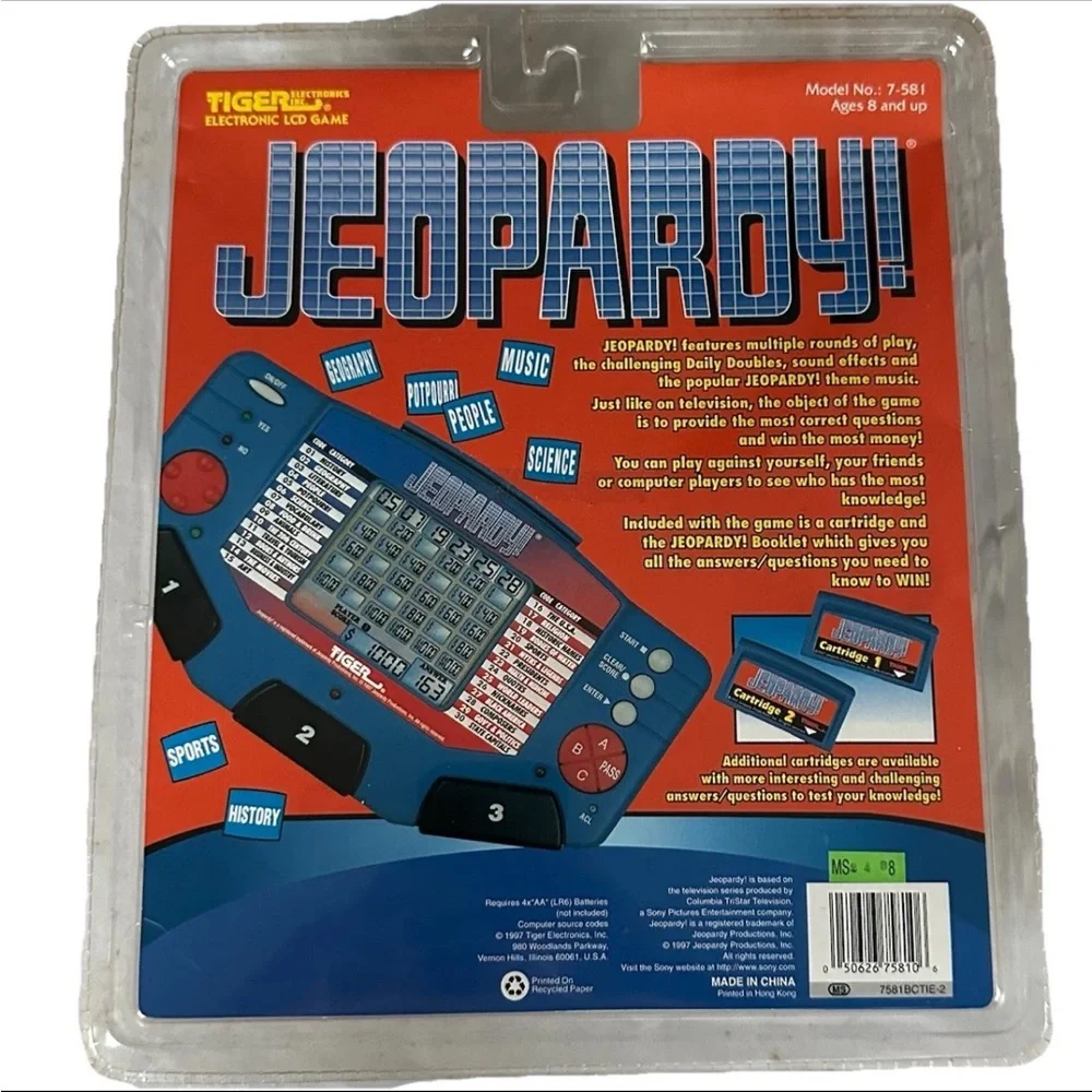 Vintage 1997 Tiger Electronics Jeopardy Handheld Electronic Game New Sealed